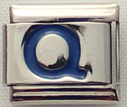 Blue Letter Q 9mm Italian Charm-Charmed Jewellery