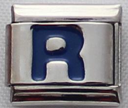 Blue Letter R 9mm Italian Charm-Charmed Jewellery