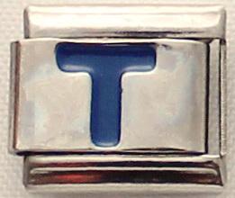 Blue Letter T 9mm Italian Charm-Charmed Jewellery