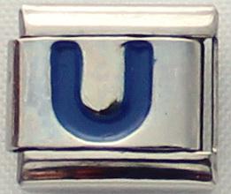 Blue Letter U 9mm Italian Charm-Charmed Jewellery
