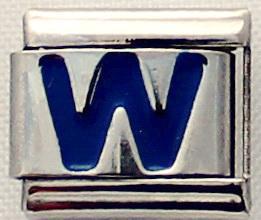 Blue Letter W 9mm Italian Charm-Charmed Jewellery