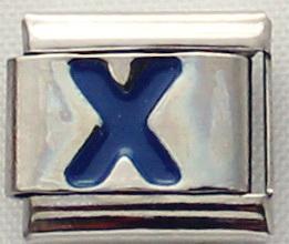 Blue Letter X 9mm Italian Charm-Charmed Jewellery