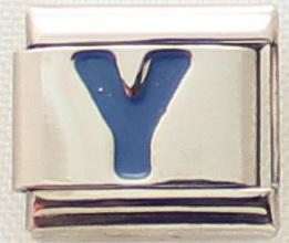 Blue Letter Y 9mm Italian Charm-Charmed Jewellery