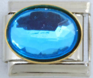 Blue Oval Stone 9mm Charm-Charmed Jewellery