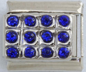 Blue Stones Rectangle 9mm Charm-Charmed Jewellery