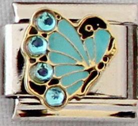 Blue butterfly stones 9mm Charm-Charmed Jewellery