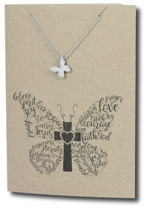 Butterfly Pendant & Chain - Card 256-Charmed Jewellery