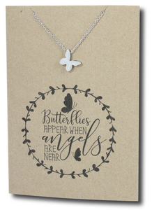 Butterfly Pendant & Chain - Card 261-Charmed Jewellery