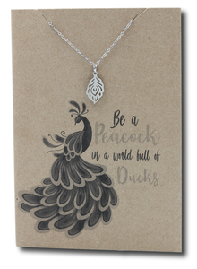 Peacock Feather Pendant & Chain - Card 513