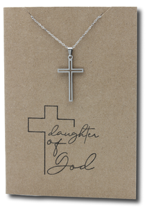 Cross Outline Pendant & Chain - Card 521