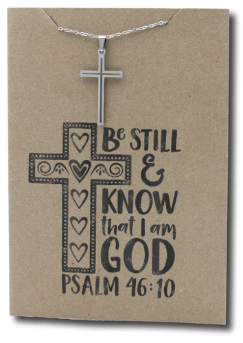 Cross Outline Pendant & Chain - Card 523