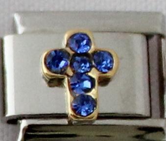 CZ Blue Cross 9mm Charm-Charmed Jewellery