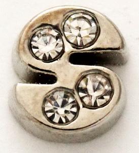 CZ Letter S Locket Charm-Charmed Jewellery