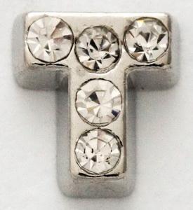 CZ Letter T Locket Charm-Charmed Jewellery