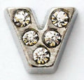 CZ Letter V Locket Charm-Charmed Jewellery