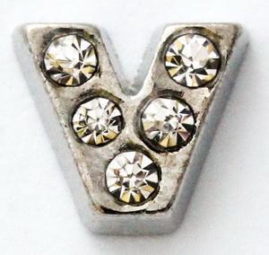 CZ Letter V Locket Charm-Charmed Jewellery