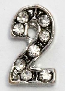 CZ Number 2 Locket Charm-Charmed Jewellery