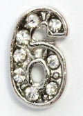 CZ Number 6 Locket Charm-Charmed Jewellery