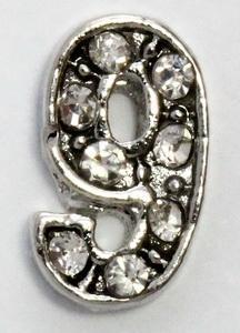 CZ Number 9 Locket Charm-Charmed Jewellery