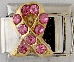 CZ Pink Ribbon 9mm Charm-Charmed Jewellery