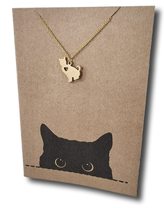 Gold Cat Pendant & Chain - Card 375