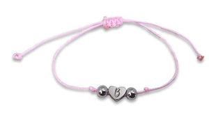 Children's Pink Rope Bracelet with Custom Charm