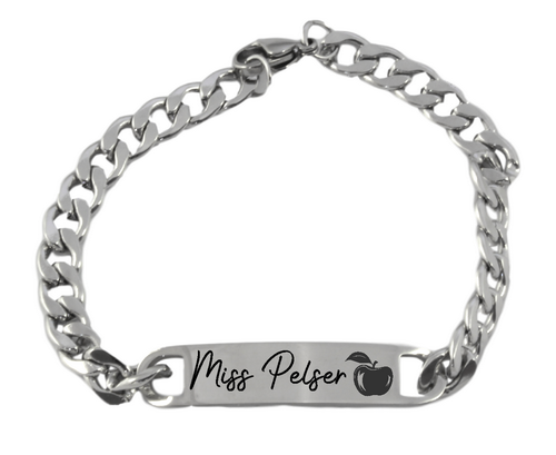Chunky Personalized Teacher Bracelet-Charmed Jewellery