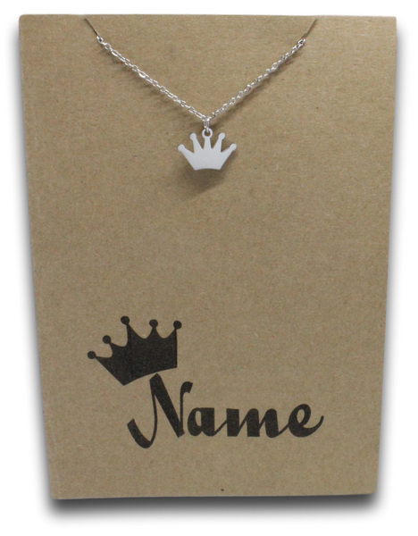 Crown Pendant & Chain - Card 142 (Click to personalize card)-Charmed Jewellery