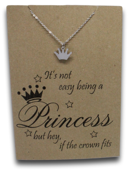 Crown Pendant & Chain - Card 143-Charmed Jewellery