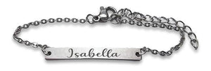Custom Engraved Baby Name Bar Bracelet