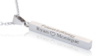 Custom Engraved Bar Pendant and Chain-Charmed Jewellery