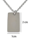 Custom Engraved Birth Flower Rectangle Pendant with Chain