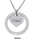 Custom Engraved Circle Heart Pendant and Chain-Charmed Jewellery