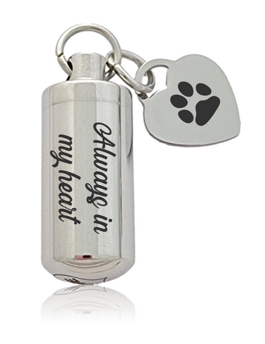 Custom Engraved Cremation Pendant - Cylinder