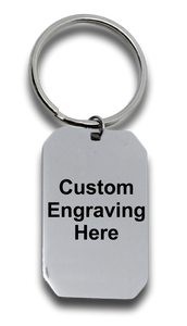 Custom Engraved Dog Tag Keyring (front & back)-Charmed Jewellery