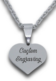 Custom Engraved Heart Pendant and Chain-Charmed Jewellery
