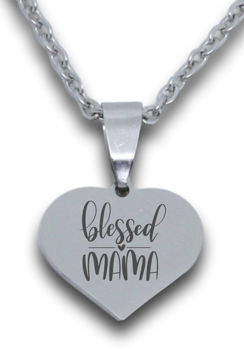 Custom Engraved Heart Pendant and Chain