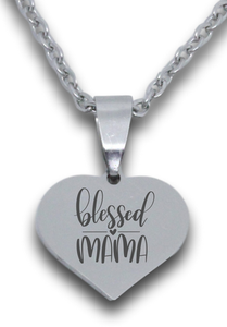 Custom Engraved Heart Pendant and Chain