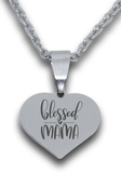 Custom Engraved Heart Pendant and Chain