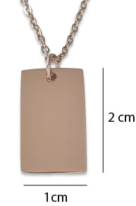 Custom Engraved Rectangle Pendant 3 with Chain