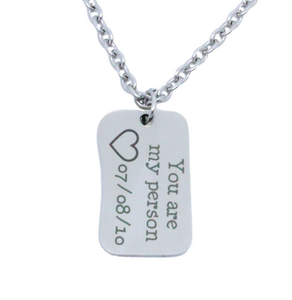 Custom Engraved Rectangle Pendant and Chain-Charmed Jewellery