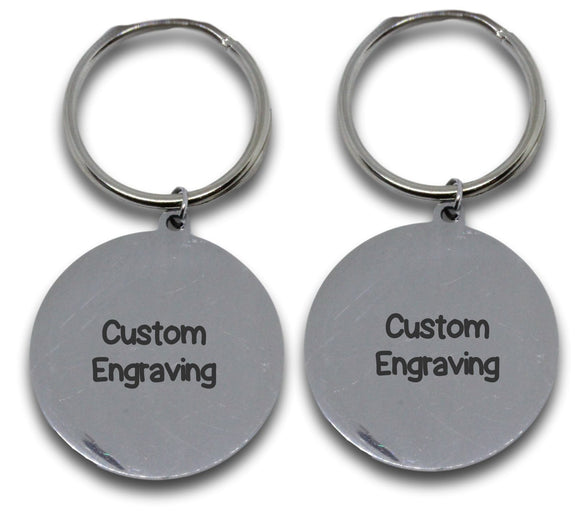 Custom Engraved Round Keyring (front & back)-Charmed Jewellery