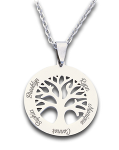 Custom Engraved Tree of Life Pendant and Chain-Charmed Jewellery
