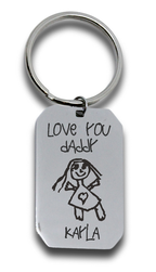 Custom Kid's Drawing Engraved Keyring-Charmed Jewellery