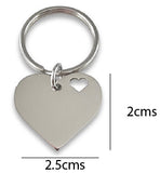 Cut-out Heart Engraved Keyring