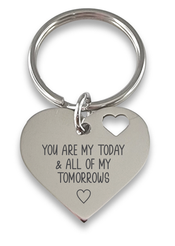 Cut-out Heart Engraved Keyring