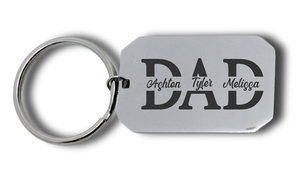 DAD Personalized Names Engraved Keyring-Charmed Jewellery
