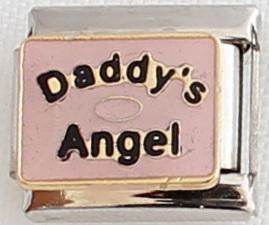 Daddy's Angel Pink 9mm Charm-Charmed Jewellery