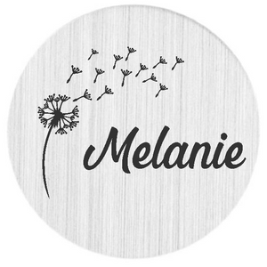 Dandelion engraved name plate*Click to personalize*-Charmed Jewellery