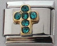 December Birthstone Cross 9mm Charm-Charmed Jewellery